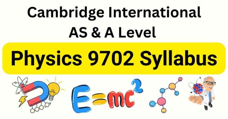 Cambridge AS and A Level Physics 9702 Syllabus 2025-2027