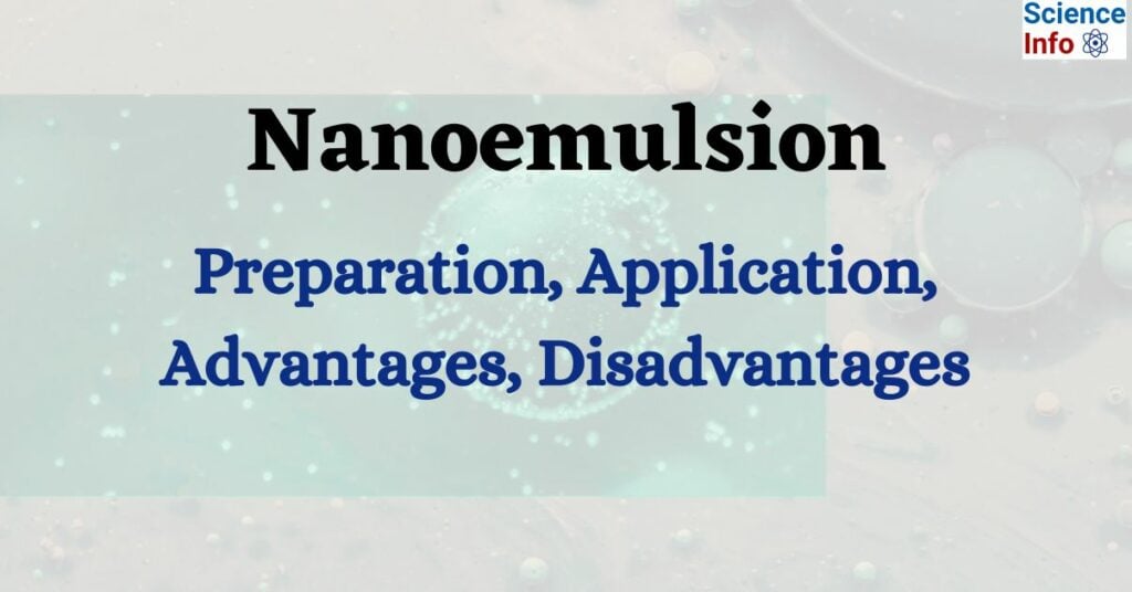 Nanoemulsion Preparation, Application, Advantages, Disadvantages