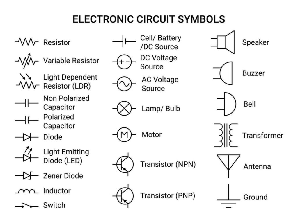 electronic and electrical symbols vector 1