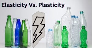 Elasticity vs. Plasticity: Definition, Differences, Examples What is Elasticity? Elasticity and plasticity are to contradicting properties of any material. The same material can show both properties, but under different conditions. Thus, what is the difference between these two terms? Let's study them briefly below. To understand elasticity and plasticity, first, we have to know about the deforming force. Deforming forces are the forces applied externally to any material, either soft or rigid. These forces bring a physical change (visible or microscopic) to that object. Hereafter, we deal with the properties of that material, either elastic or plastic, after removing the deforming force. We define elasticity as the property of any material that can return to its original form after the force is removed. For example, when we pull the rubber of a catapult, it stretches, but as it is released, it comes to its initial shape. This behavior of a catapult can be called the elastic behavior. Elasticity is not a vague or unnatural property. Since every object is made up of atoms and molecules, the arrangement of those atoms gets disturbed when a force is applied. If the force is not very strong, the atoms can go back to their regular arrangement after the force is removed. Thus, a small change always occurs when a force is given. The atoms also have a potential energy stored on them when force is applied, so that they can regain their initial shape when the force is removed. Hence, elasticity is a natural or fundamental property of a material. While studying elasticity more precisely, we find that there is a certain point at which an object can restrict the deforming force and regain its original shape. This limit is called the elastic limit and is described by Hooke’s law. According to Hooke’s law, within the elastic limit, the stress applied to any object is directly proportional to the strain developed. Stress ∝ Strain [Equation 1] The study of elasticity is very important in physics to determine the strength of any material. Many constructions are done in engineering and structural designs under the study of elasticity. What is Plasticity? Above, we describe only the case within the elastic limit. Now, what happens when the elastic limit is overcome? The answer is that the strain on that object becomes permanent. The object no longer remains elastic and hence is called the plasticity of that object. Hence, plasticity is a condition obtained when the deforming force is so large that it exceeds the elastic limit and creates a permanent change in the shape, size, or dimension of an object. The internal arrangement of atoms breaks down, and hence they don’t have sufficient potential energy to withstand the force given. In everyday life, crush a mineral water bottle after finishing the water in it. The bottle now becomes different in shape after being crushed and never returns to its original good condition. This is the case of plasticity. Elasticity and plasticity both depend on the nature of the material and the surrounding conditions. The elastic limit is different for different materials, and hence they behave accordingly. Thus, the elastic limit plays a great role in defining elasticity and plasticity. However, no object is ideally elastic in nature. Some materials can have an invisible change in their shape. Temperature also plays a great role in changing an elastic object into a plastic object. Both properties have their own importance. We use both of them as per our need; elasticity is not always what we need, nor is plasticity that bad. Elasticity vs. Plasticity (Table Form) Feature Elasticity Plasticity Definition Ability to regain the original shape after force Ability to undergo permanent deformation Nature of Deformation Temporary Permanent Reversibility Reversible Irreversible Elastic Limit Exists (valid up to this point) Begins beyond the elastic limit Atomic Behavior Atoms return to their original positions Atoms shift to new positions permanently Energy Behavior Energy stored and released Energy is dissipated as heat or internal changes Examples Rubber band, spring, steel (within limit) Clay, wax, bent metal Application Springs, bridges, elastic structures Metal shaping, molding, and forging Failure Type Returns or breaks if limit exceeded Deforms without returning Stress-Strain Curve Region Linear region Non-linear region Examples of Elasticity Rubber Band A rubber band is probably the easiest way to understand elasticity. You stretch it, and it stretches. You release it, and it goes back. This simple action clearly shows elastic behavior. Springs Springs are designed specifically to use elasticity. Whether it’s in a pen, a car suspension system, or a mattress, springs compress and expand while returning to their original shape. Rods and Steels in Constructions In large structures such as bridges or tall buildings, steel beams and rods are used. They can slightly bend under heavy loads like wind or traffic. But once the load is removed, they return to their original position. Bouncing Ball A ball bounces back after hitting the ground. This is due to the elasticity of the ball. The more elastic the material, the more it bounces. Elastic Fabrics When elastic fabrics are used in our clothes, they can stretch as per the needs of our body and hence make our attire flexible. Examples of Plasticity Plasticity is equally important and is often more visible in shaping and forming materials: Clay Clay is one of the best examples of plasticity. It can be shaped into anything—from pots to sculptures—and it keeps that shape permanently. Bent Metal If we bend a metal wire with a small force, it can come to its original shape after removing our force. But we bend it harder, and it stays bent. This is plastic deformation. Wax Wax can be easily reshaped when force is applied. Once molded, it does not go back to its original form. Metal Forging In industries, metals are heated and hammered into different shapes. This process depends on plasticity. Car Body Damage During accidents, car bodies often get dented. This is also an example of plastic deformation. Dough When you knead dough, it doesn’t go back to how it was before. This shows plastic behavior. Conclusion Elasticity and plasticity come together in practice. We should only know how to differentiate them from the same material. No matter where on earth is untouchable from these two properties. One talks about the ability to recover, while the other flows with the change. As one finishes, the other approaches. The barrier between the two entities is the deforming force. The elastic limit is the point to note to see both behaviors in the same material. Basically, every object is elastic in the beginning, but gradually, when the force is increased, the elasticity gets disrupted. In constructions like buildings and bridges, the natural forces of disasters and loads are assumed first, and are built to make them elastic to withstand such forces. However, in crushers, pressing machines, shape builders, and mixtures, the elastic limit is studied first, and the force is applied to deform the materials permanently. Both properties are equally valued. Elasticity ensures safety and flexibility in structures, while plasticity allows us to shape and manufacture useful objects. Together, they help us design everything from simple tools to complex machines. Understanding elasticity and plasticity helps us make better decisions in real-life situations. All the natural phenomena can be studied under the same roof of elasticity and plasticity. Elasticity Vs. Plasticity
